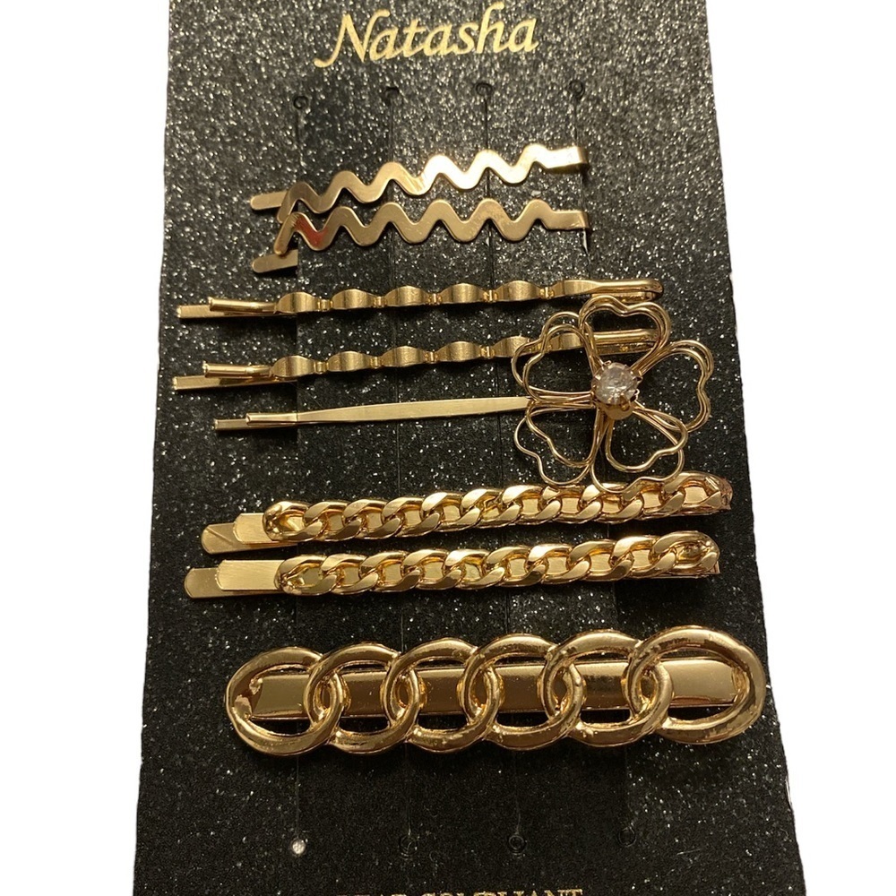 New fashion barrettes . Gold tone. RETO style.